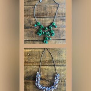 2 Statement necklaces! One emerald green & one purple/white/blue #necklaces 💎